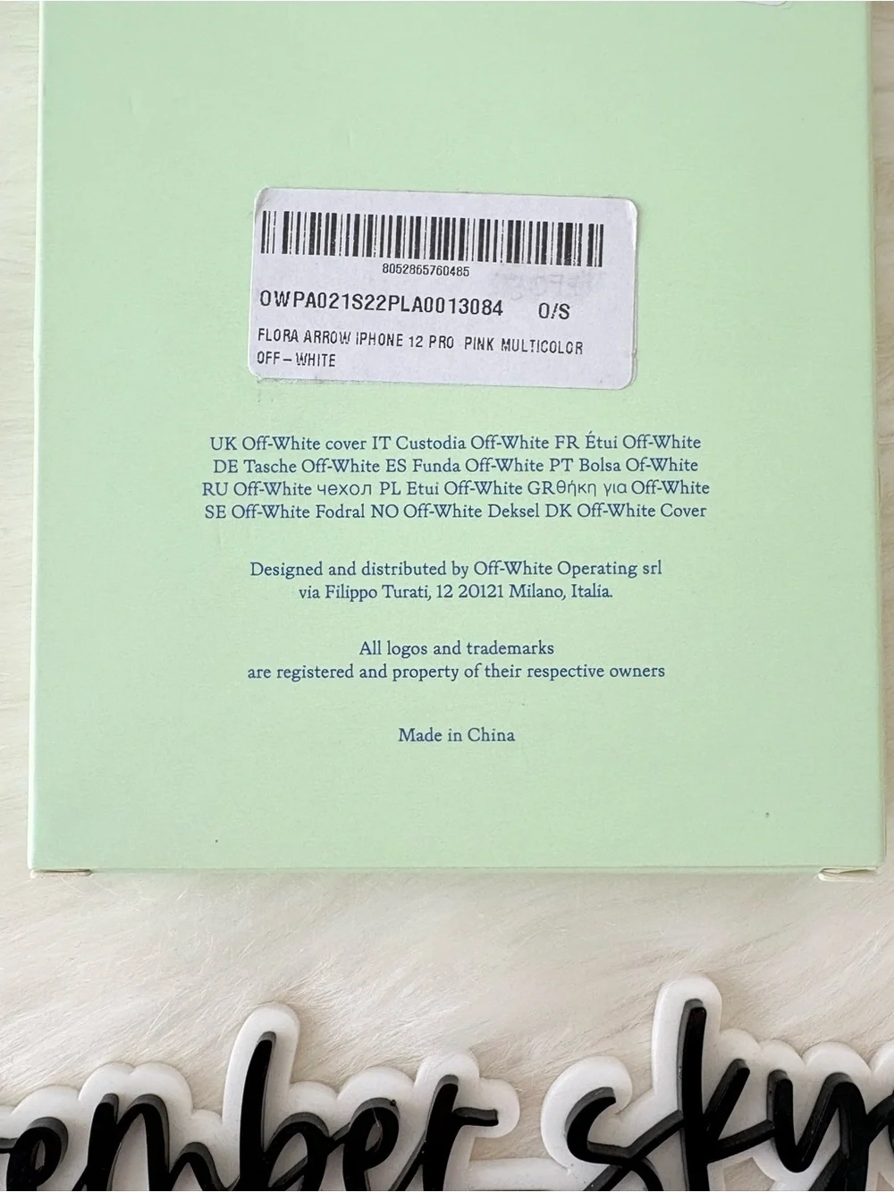 Off-White‎ Pink Floral Logo iPhone 12 Pro Case